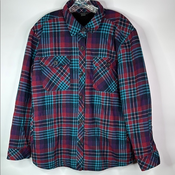 Eddie Bauer Plush Lined Plaid Shacket Size XL - Picture 1 of 11